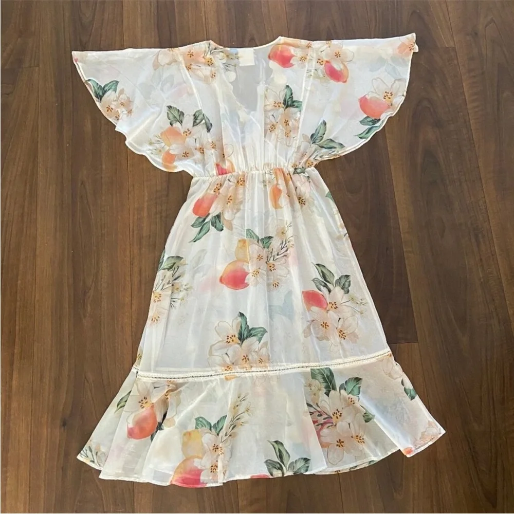 FARM Rio x Anthropologie Eloisa Boho Floral Flowy Cottagecore Midi Dress Size M - Picture 3 of 16